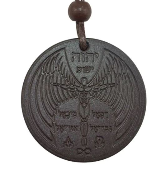 Pendentif Protection Archange Métatron — Pierre de Lave & Guidance Spirituelle